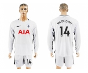 Tottenham Hotspur #14 Nkoudou Home Long Sleeves Soccer Club Jersey