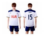 Tottenham Hotspur #15 Dier White Home Soccer Club Jersey1