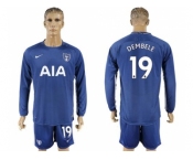Tottenham Hotspur #19 Dembele Away Long Sleeves Soccer Club Jersey