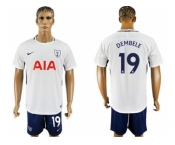 Tottenham Hotspur #19 Dembele White Blue Soccer Club Jersey