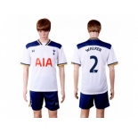 Tottenham Hotspur #2 Walker White Home Soccer Club Jersey3