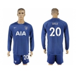 Tottenham Hotspur #20 Dele Away Long Sleeves Soccer Club Jersey