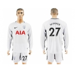 Tottenham Hotspur #27 Wimmer Home Long Sleeves Soccer Club Jersey