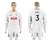 Tottenham Hotspur #3 Rose Home Long Sleeves Soccer Club Jersey