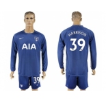 Tottenham Hotspur #39 Harrison Away Long Sleeves Soccer Club Jersey