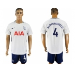 Tottenham Hotspur #4 Alderweireld White Blue Soccer Club Jersey