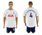 Tottenham Hotspur #4 Alderweireld White Blue Soccer Club Jersey