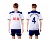 Tottenham Hotspur #4 Alderweireld White Home Soccer Club Jersey1