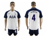 Tottenham Hotspur #4 Kaboul White Home Soccer Club Jersey