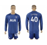 Tottenham Hotspur #40 Glover Away Long Sleeves Soccer Club Jersey
