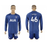 Tottenham Hotspur #46 Amos Away Long Sleeves Soccer Club Jersey