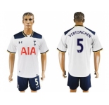 Tottenham Hotspur #5 Vertonghen White Home Soccer Club Jersey2