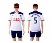 Tottenham Hotspur #5 Vertonghen White Home Soccer Club Jersey3