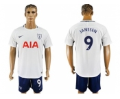 Tottenham Hotspur #9 Janssen White Blue Soccer Club Jersey