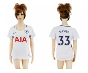 Women's Tottenham Hotspur #33 Davies Home Soccer Club Jersey
