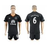 Everton #6 Jagielka Away Soccer Club Jersey
