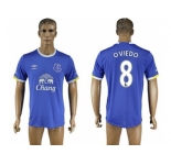 Everton #8 Oviedo Home Soccer Club Jersey1