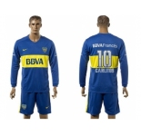 Boca Juniors #10 Carlitos Home Long Sleeves Soccer Club Jersey