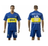 Boca Juniors #10 Carlitos Home Soccer Club Jersey3