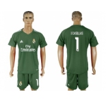 Real Madrid #1 I Casillas Green Goalkeeper Soccer Club Jersey
