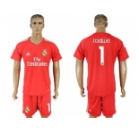 Real Madrid #1 I Casillas Red Goalkeeper Soccer Club Jersey