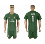Real Madrid #1 Navas Green Goalkeeper Soccer Club Jersey