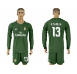 Real Madrid #13 K.Casilla Green Goalkeeper Long Sleeves Soccer Club Jersey