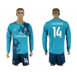 Real Madrid #14 Casemiro Sec Away Long Sleeves Soccer Club Jersey