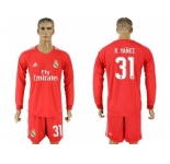 Real Madrid #31 R.Yanez Red Goalkeeper Long Sleeves Soccer Club Jersey