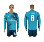 Real Madrid #8 Kroos Sec Away Long Sleeves Soccer Club Jersey