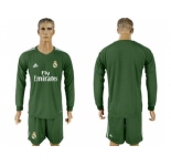 Real Madrid Blank Green Goalkeeper Long Sleeves Soccer Club Jersey