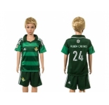 Real Betis #24 Ruben Castro Away Kid Soccer Club Jersey