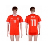 Wales #11 Bale Red Home Soccer Country Jersey
