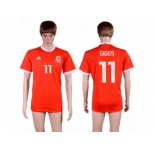 Wales #11 Giggs Red Home Soccer Club Jersey