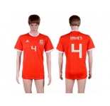 Wales #4 Davies Red Home Soccer Club Jersey