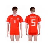 Wales #5 Chester Red Home Soccer Club Jersey