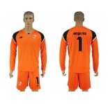 Sevilla #1 Sergio Rico Orange Goalkeeper Long Sleeves Soccer Club Jersey