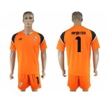 Sevilla #1 Sergio Rico Orange Goalkeeper Soccer Club Jersey