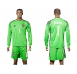 Argentina #1 Romero Green Goalkeeper Long Sleeves Soccer Country Jersey 1