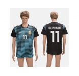 Argentina #11 Di Maria Black Training Soccer Country Jersey