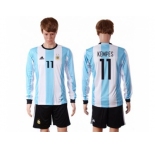 Argentina #11 Kempes Home Long Sleeves Soccer Country Jersey