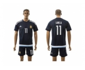 Argentina #11 Lamela Away Soccer Country Jersey