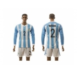 Argentina #2 Maydana Home Long Sleeves Soccer Country Jersey1
