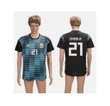 Argentina #21 Dybala Black Training Soccer Country Jersey