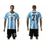 Argentina #21 Pastore Home Soccer Country Jersey