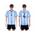 Argentina #4 Zabaleta Home Soccer Country Jersey