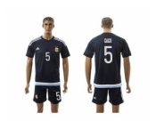 Argentina #5 Gago Away Long Sleeves Soccer Country Jersey1
