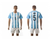 Argentina #5 Gago Home Soccer Country Jersey1