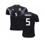 Argentina #5 Paredes Away Soccer Country Jersey