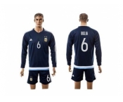 Argentina #6 Biglia Away Long Sleeves Soccer Country Jersey